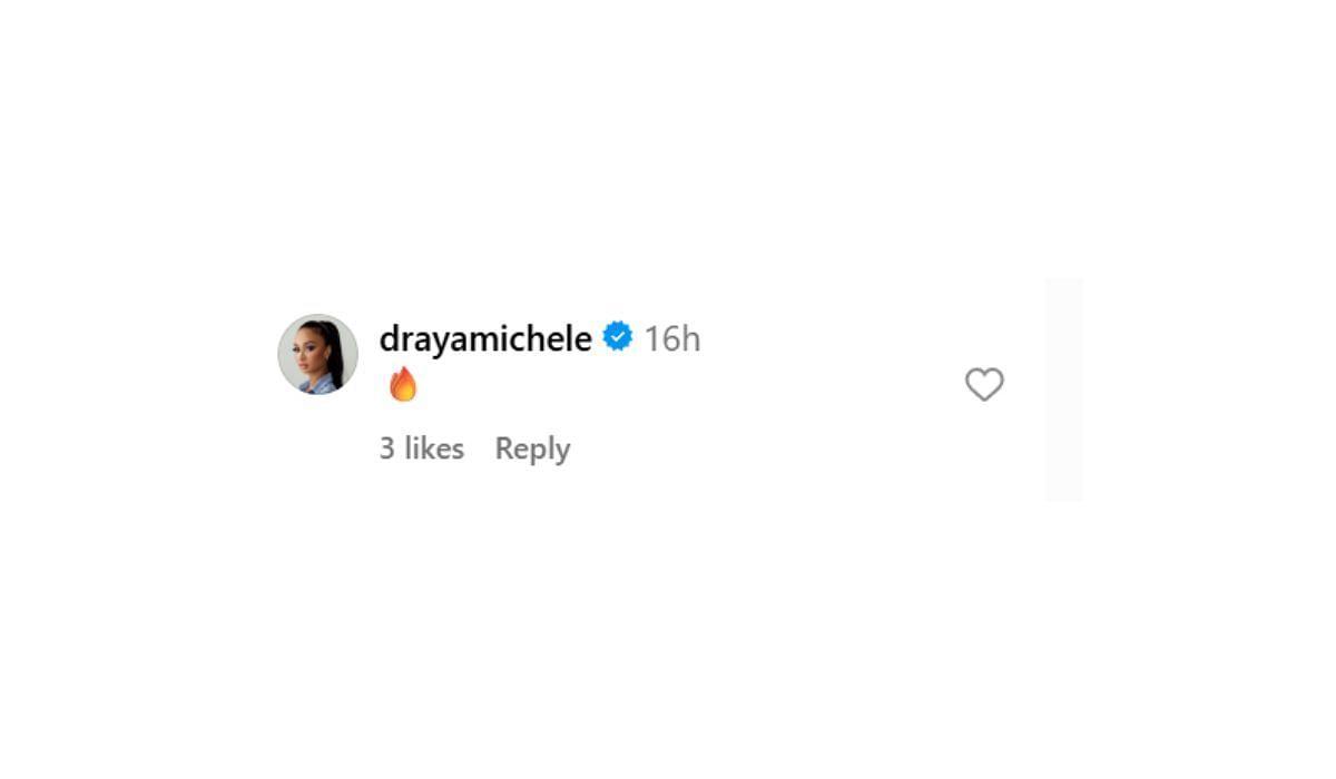 Draya Michelle comments on Ayesha Curry's post on Instagram (image credit: instagram/sweetjulyskin)